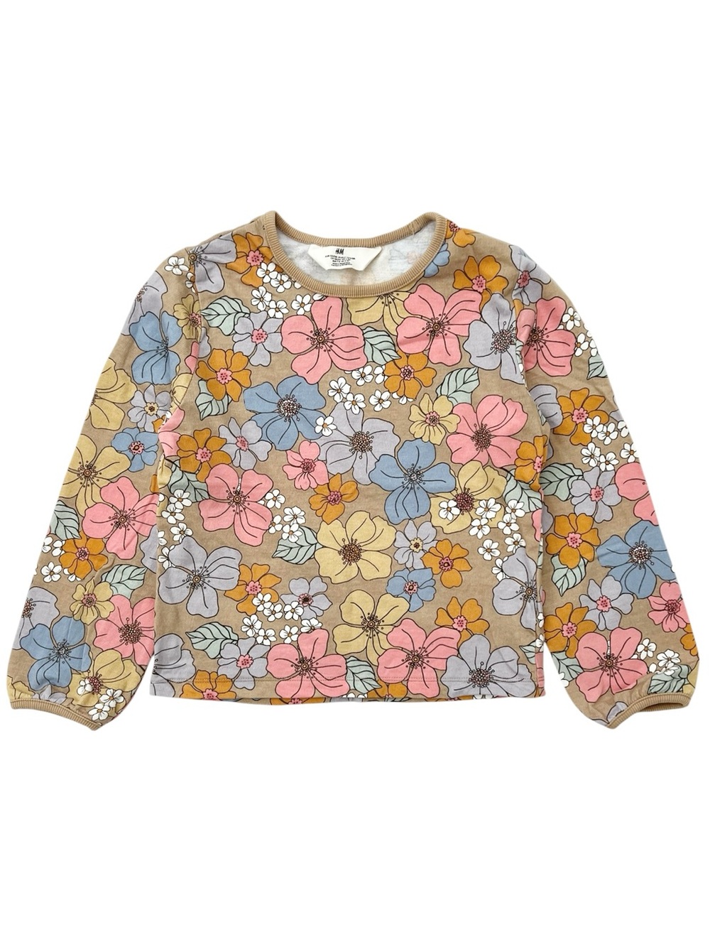 H&M girls size 6X-7 floral long sleeve top